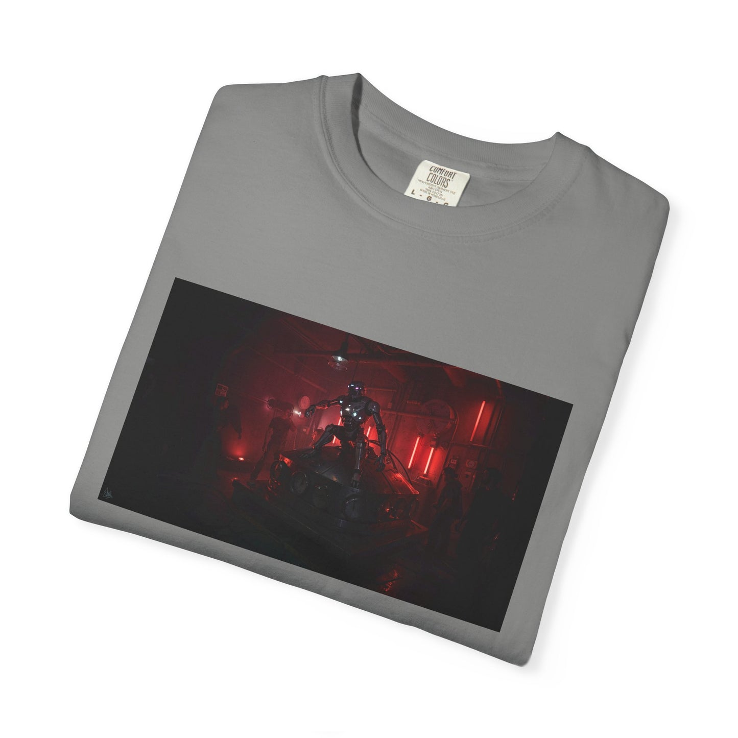 A Dark Room Where Humans Have Placed A Robot On A  | Custom