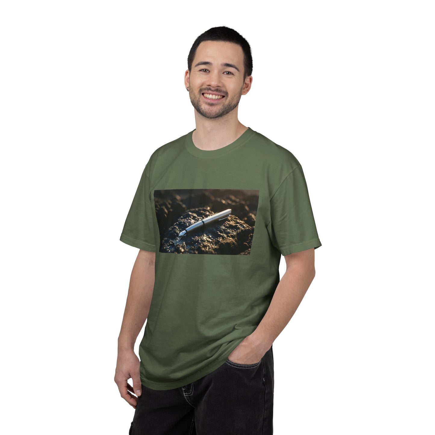 A Minimalist Titanium Fountain Pen Edge-Lit Silhou | Custom