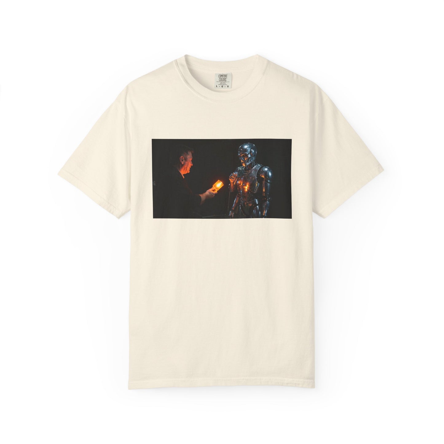 A Human Offering A Glowing Orange Vacuum Tube To A | Custom