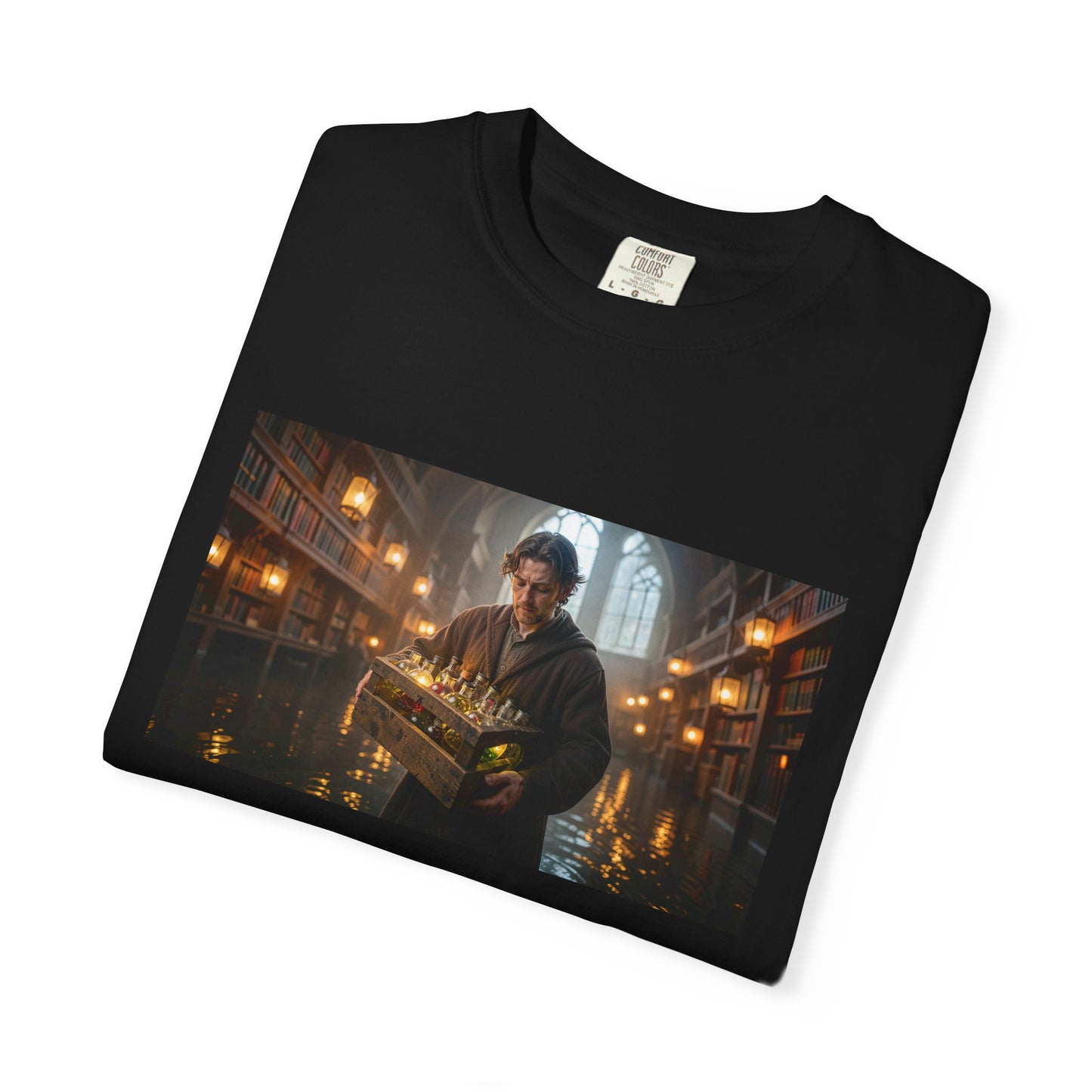 A Young Alchemist Carrying A Crate Of Luminous Via | Custom