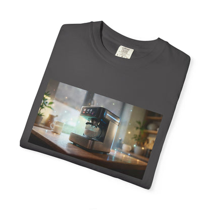 A Futuristic Coffee Machine Low-Angle Premium Hero | Custom