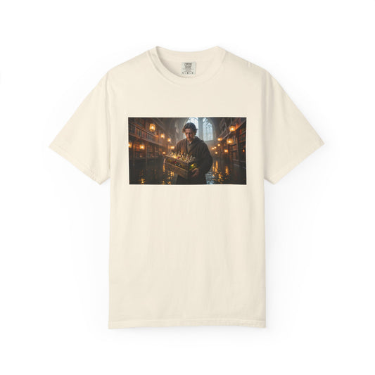 A Young Alchemist Carrying A Crate Of Luminous Via | Custom