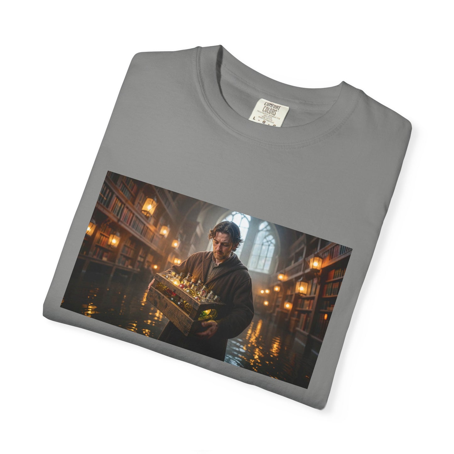 A Young Alchemist Carrying A Crate Of Luminous Via | Custom