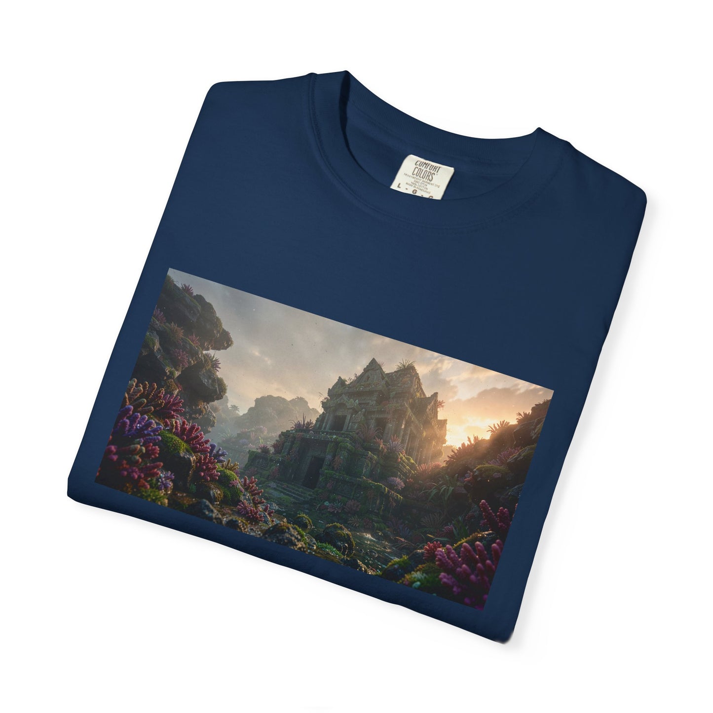 An Underwater Temple Reclaimed By Coral Foreground | Custom