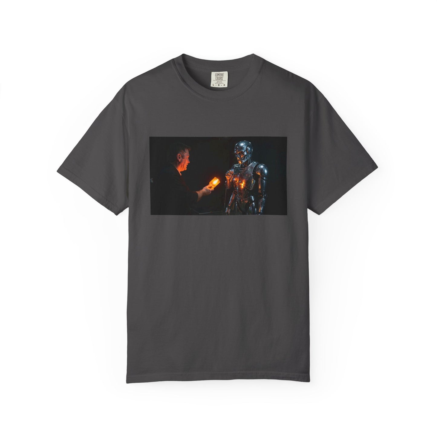 A Human Offering A Glowing Orange Vacuum Tube To A | Custom