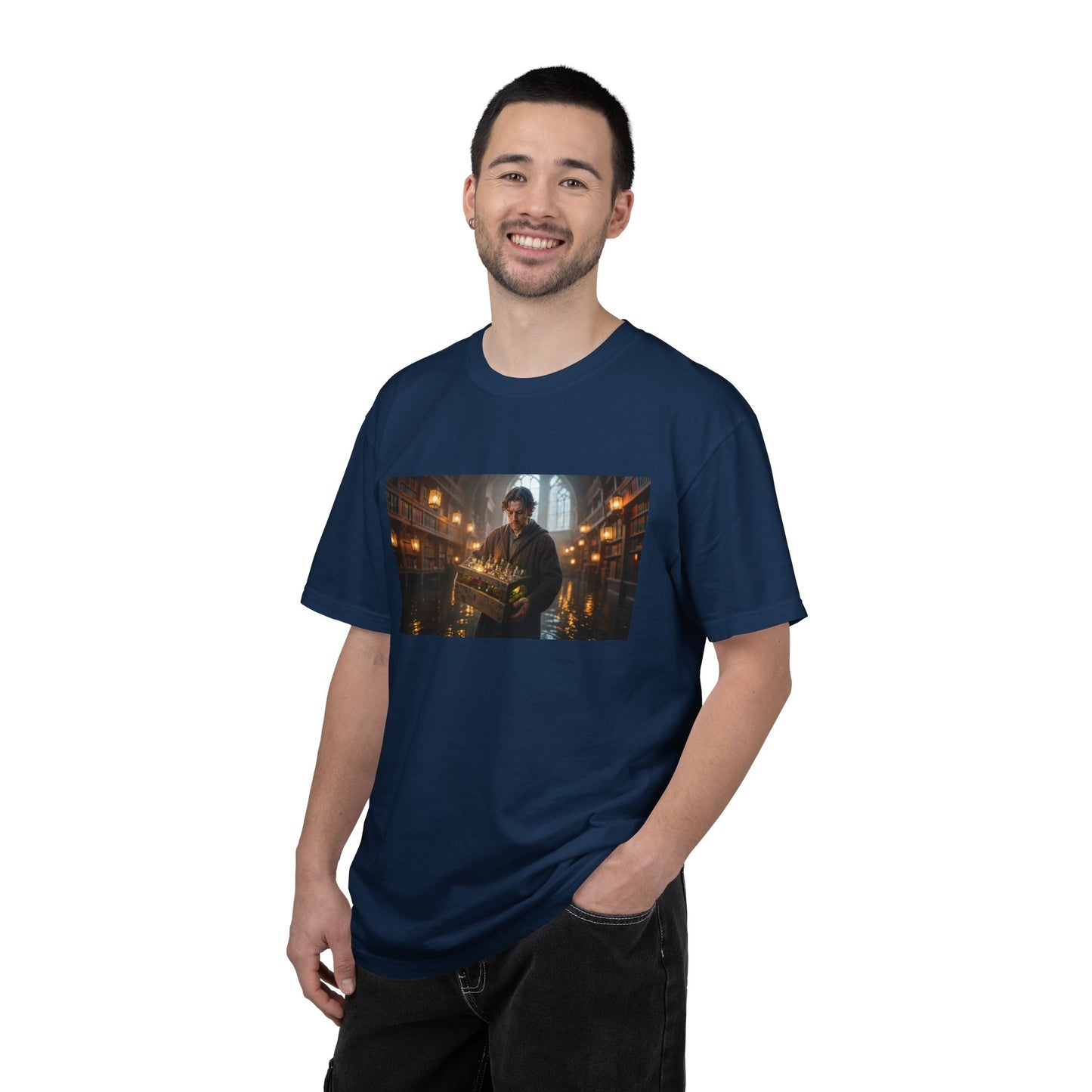 A Young Alchemist Carrying A Crate Of Luminous Via | Custom