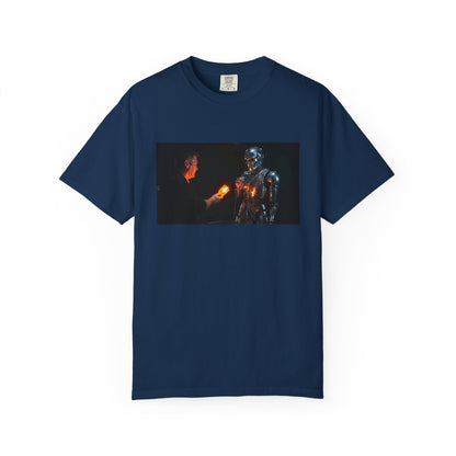 A Human Offering A Glowing Orange Vacuum Tube To A | Custom