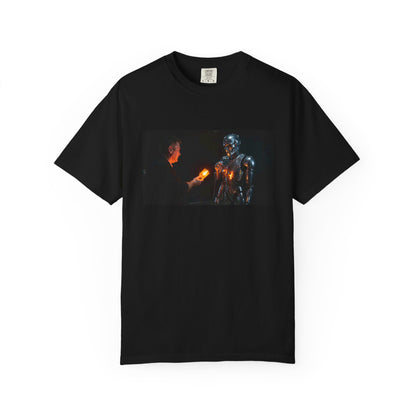 A Human Offering A Glowing Orange Vacuum Tube To A | Custom