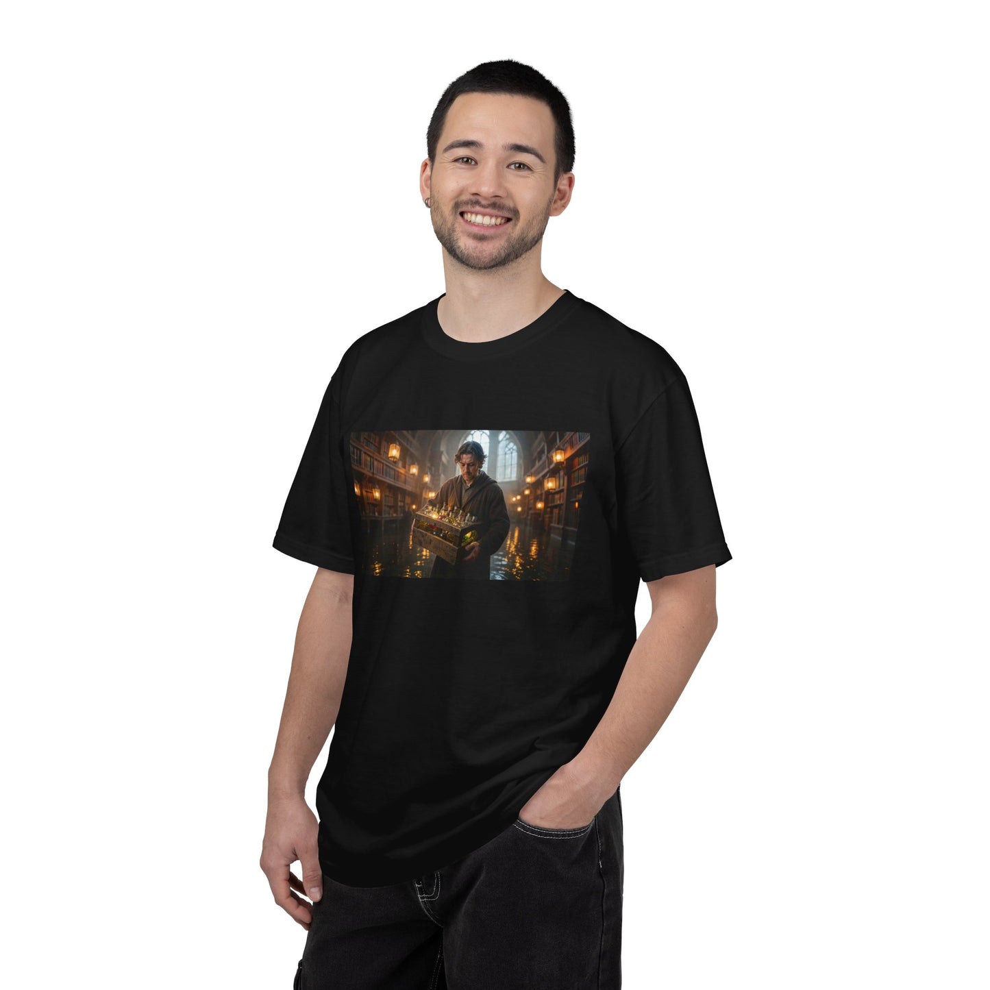 A Young Alchemist Carrying A Crate Of Luminous Via | Custom