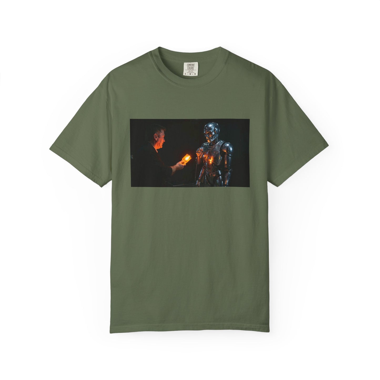 A Human Offering A Glowing Orange Vacuum Tube To A | Custom
