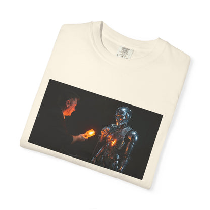 A Human Offering A Glowing Orange Vacuum Tube To A | Custom