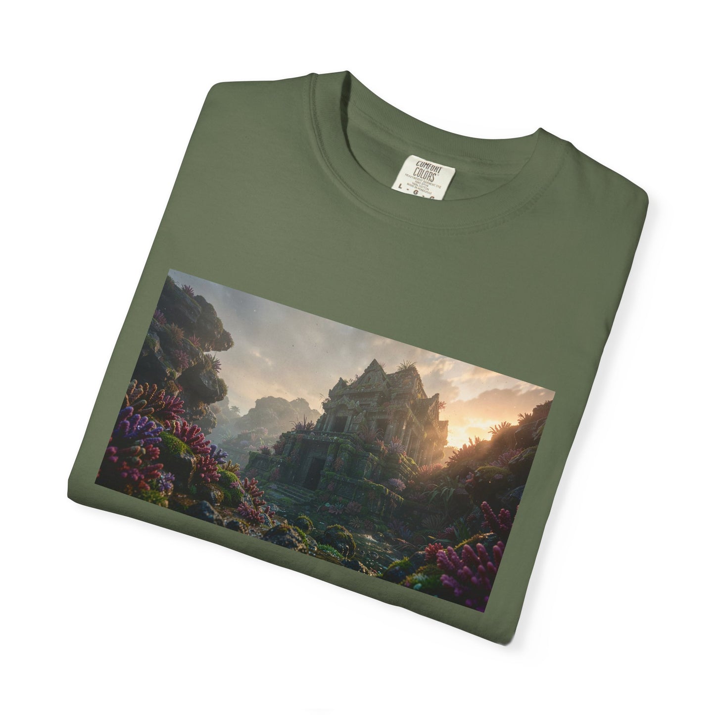 An Underwater Temple Reclaimed By Coral Foreground | Custom