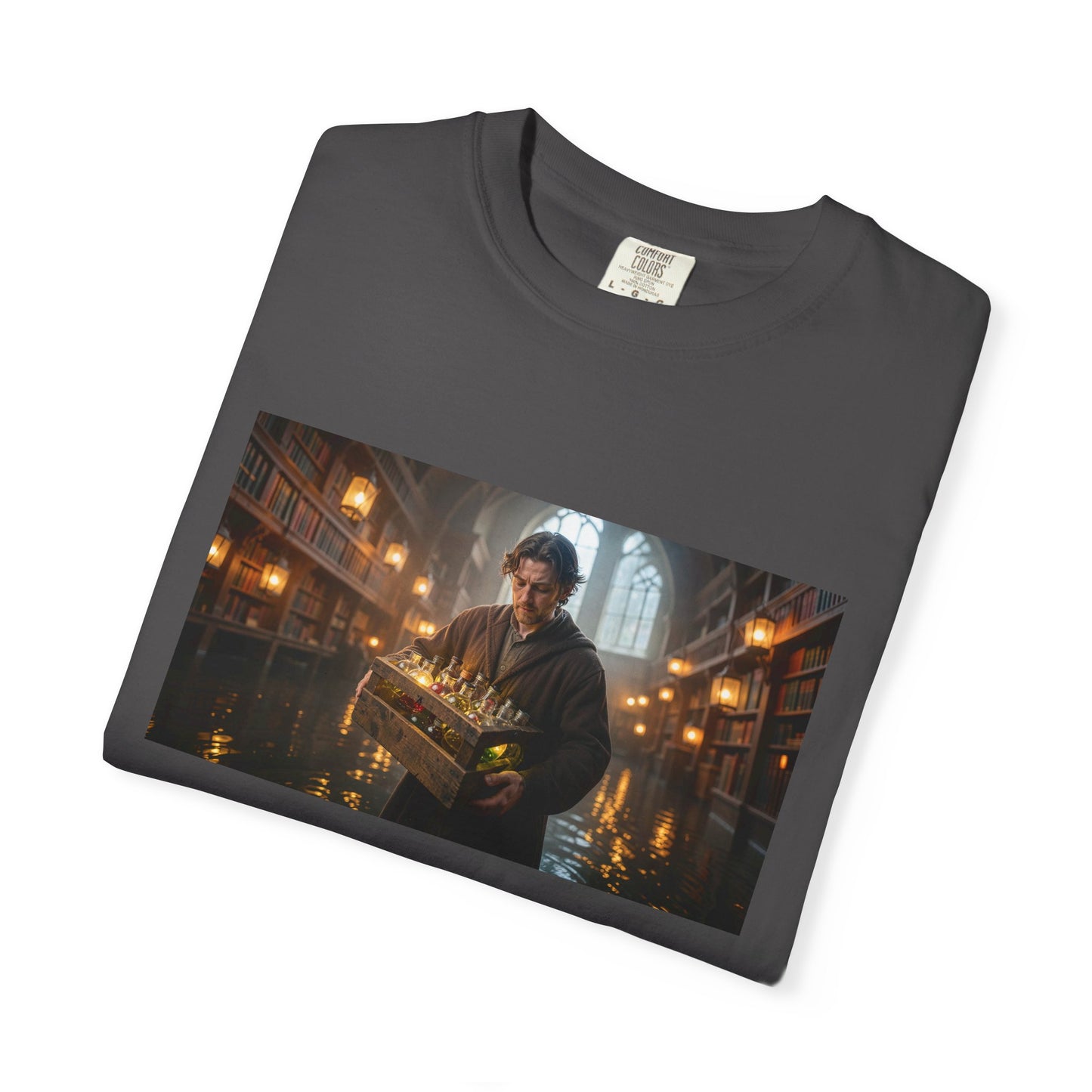 A Young Alchemist Carrying A Crate Of Luminous Via | Custom