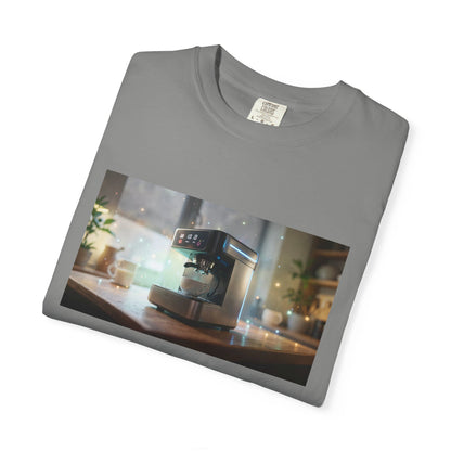 A Futuristic Coffee Machine Low-Angle Premium Hero | Custom